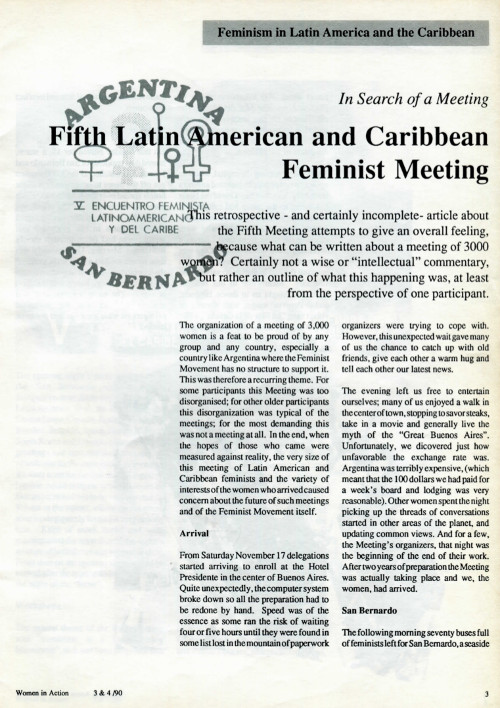 Cover of Fifth Latin American and Caribbean Feminist Meeting