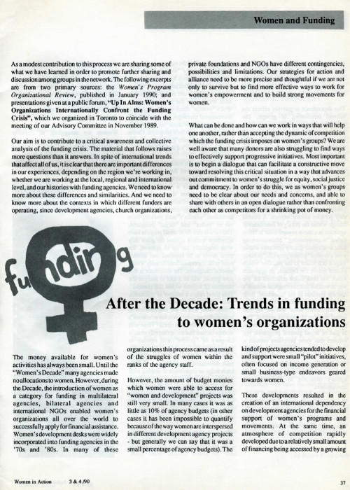 Cover of After the Decade: Trends in funding to women's organizations