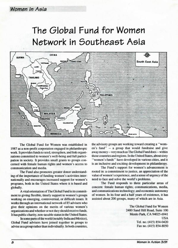 Cover of The Global Fund for Women Network in Southeast Asia