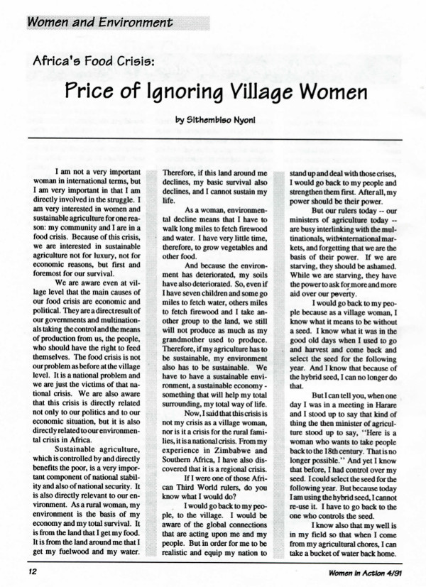 Cover of Africa's food crisis price of ignoring village women