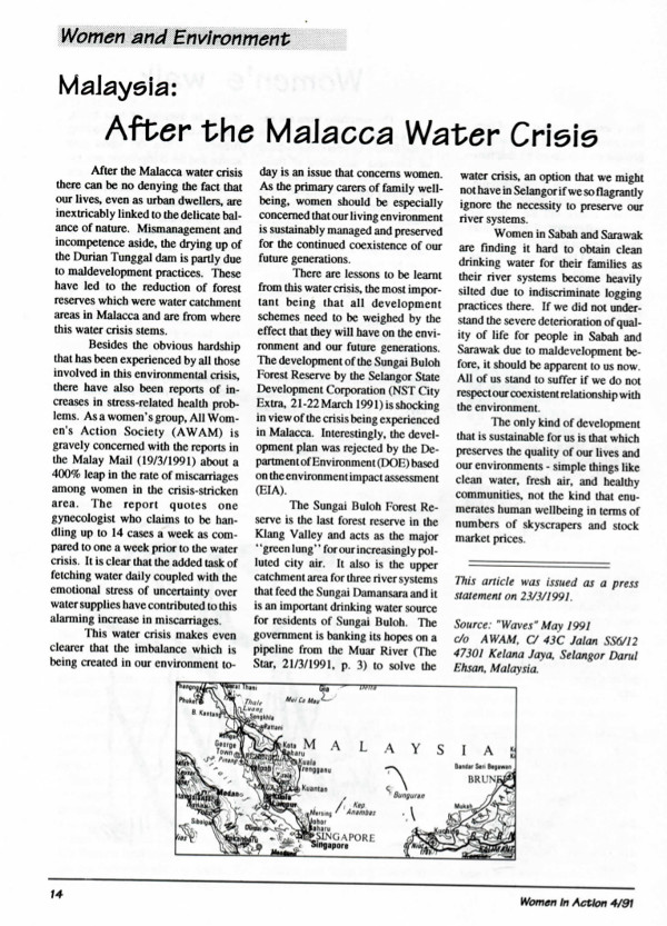 Cover of Malaysia: After the Malacca Water Crisis