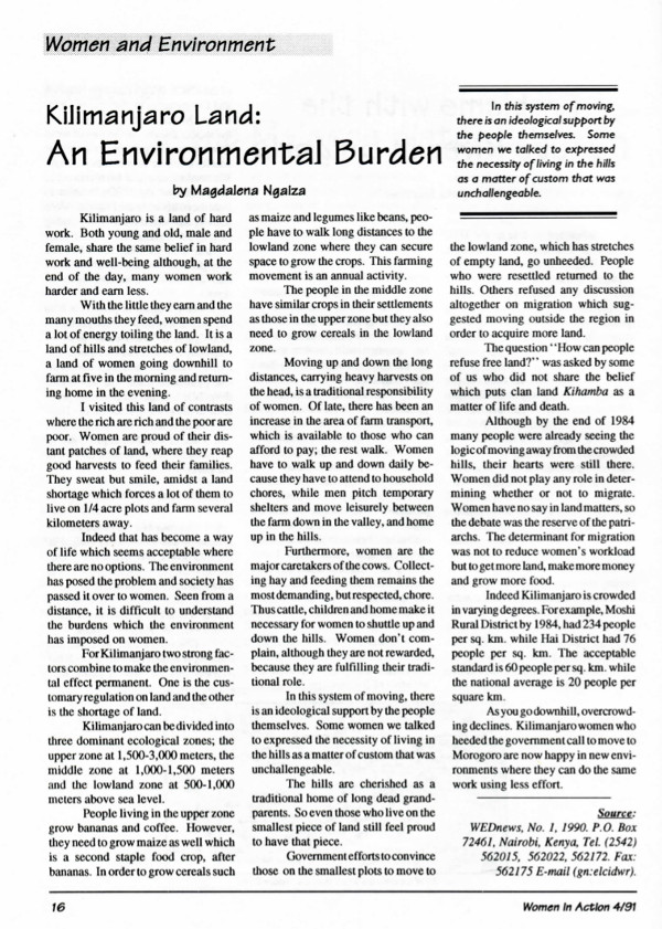 Cover of Kilimanjaro Land: An Environmental Burden