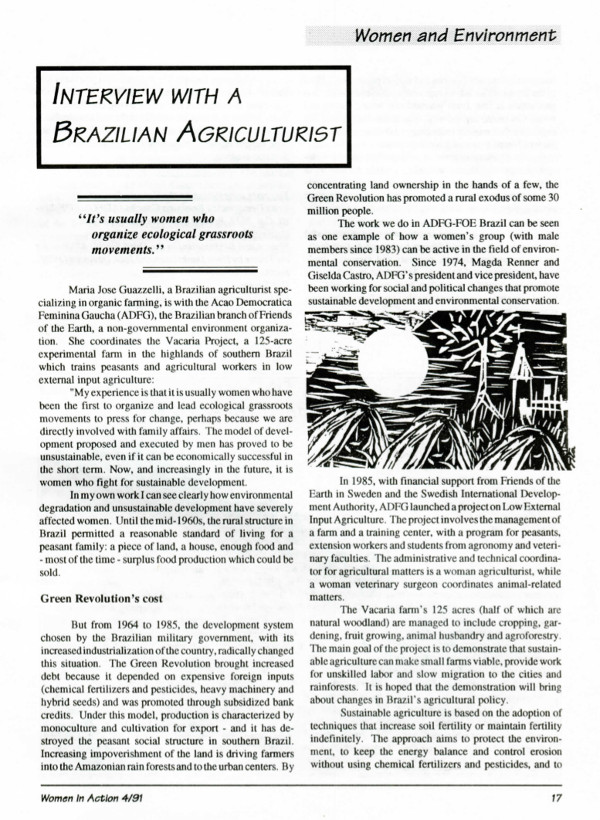 Cover of Interview with a Brazilian agriculturist