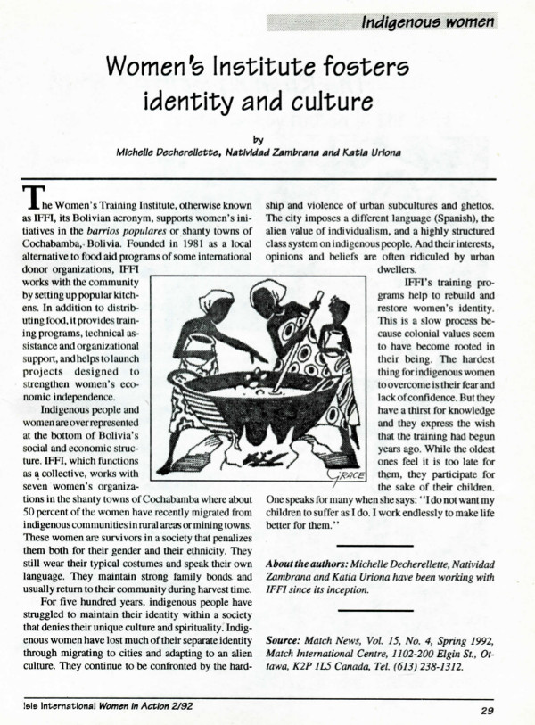 Cover of Women's Institute fosters identity and culture