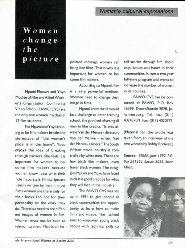 Cover of Women change the picture