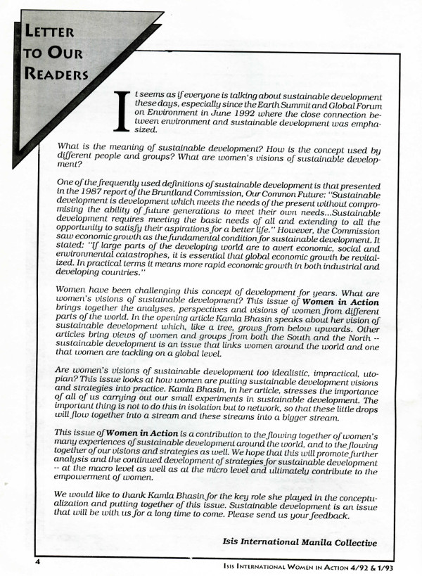 Cover of Letter To Our Readers