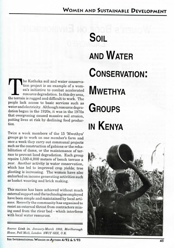 Cover of Soil and Water Conservation: Mwethya Groups in Kenya