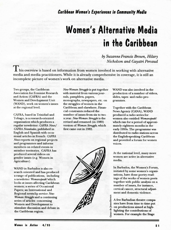 Cover of Women's alternative media in the Caribbean