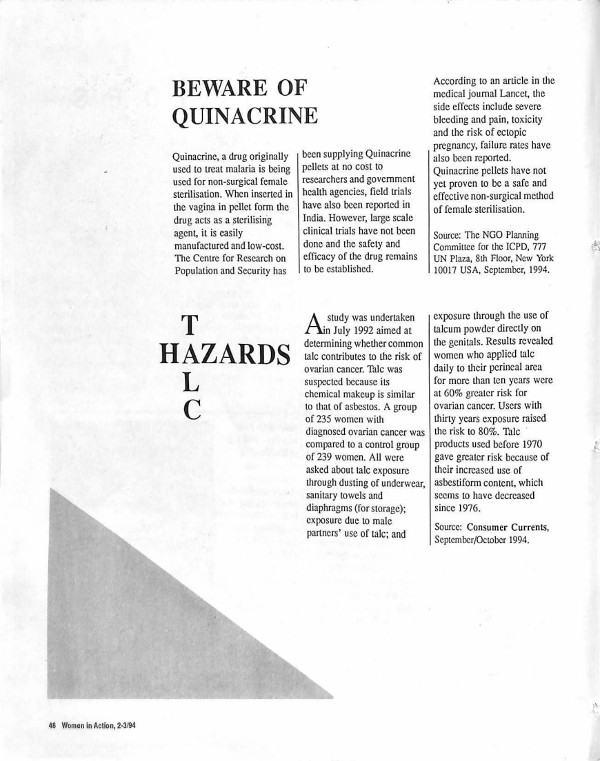 Cover of Beware of Quinacrine