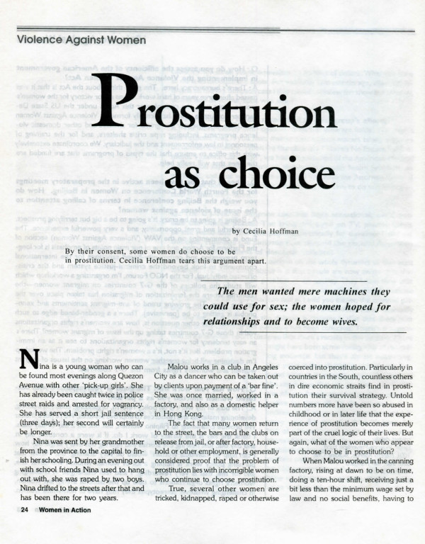 Cover of Prostitution as choice