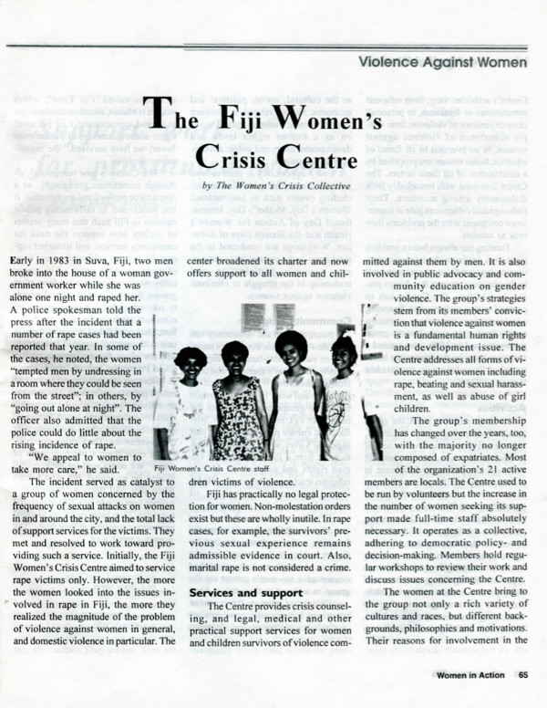 Cover of The Fiji Women's Crisis Centre