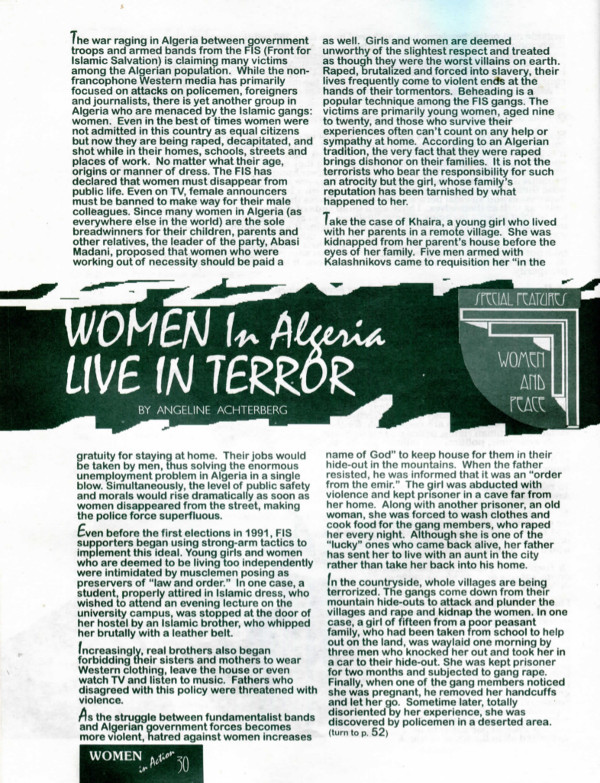 Cover of Women in Algeria Live in Terror