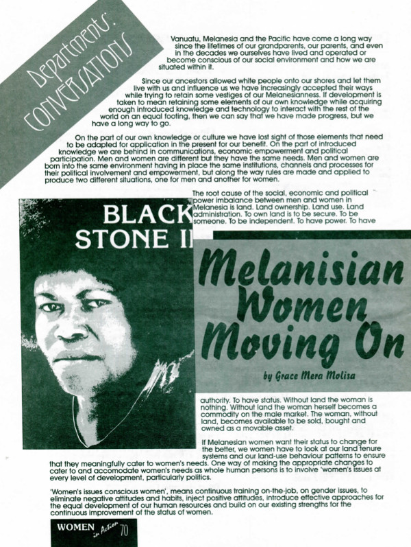 Cover of Melanisian Woman Moving On