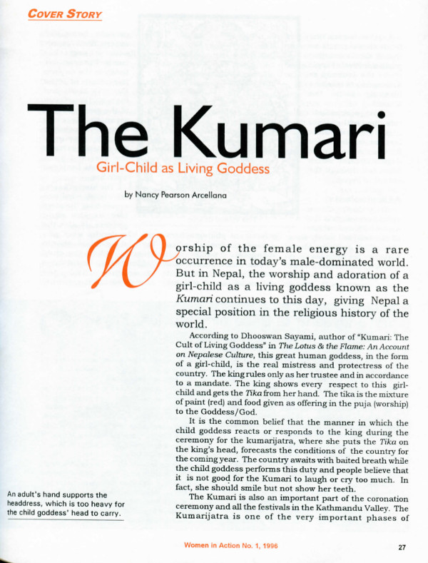 Cover of The Kumari: Girl-Child as Living Goddess