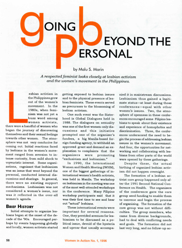 Cover of Going Beyond the Personal