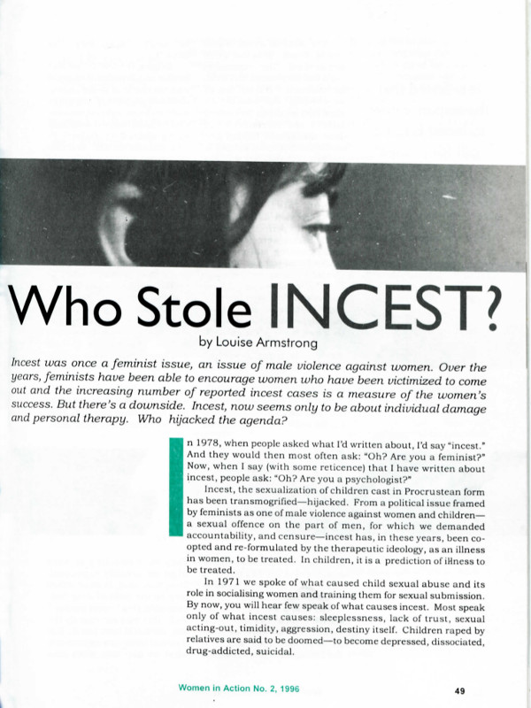 Cover of Who Stole Incest?