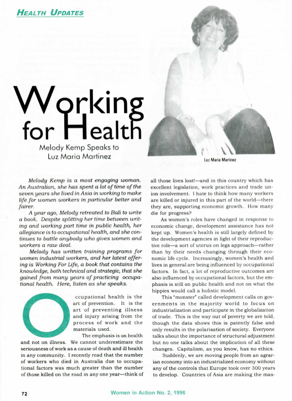 Cover of Working for Healtn 