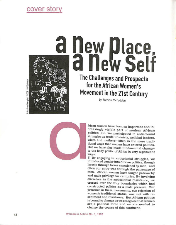 Cover of A new place, new self: the challenges and prospects for the African women's movements in the 21st century