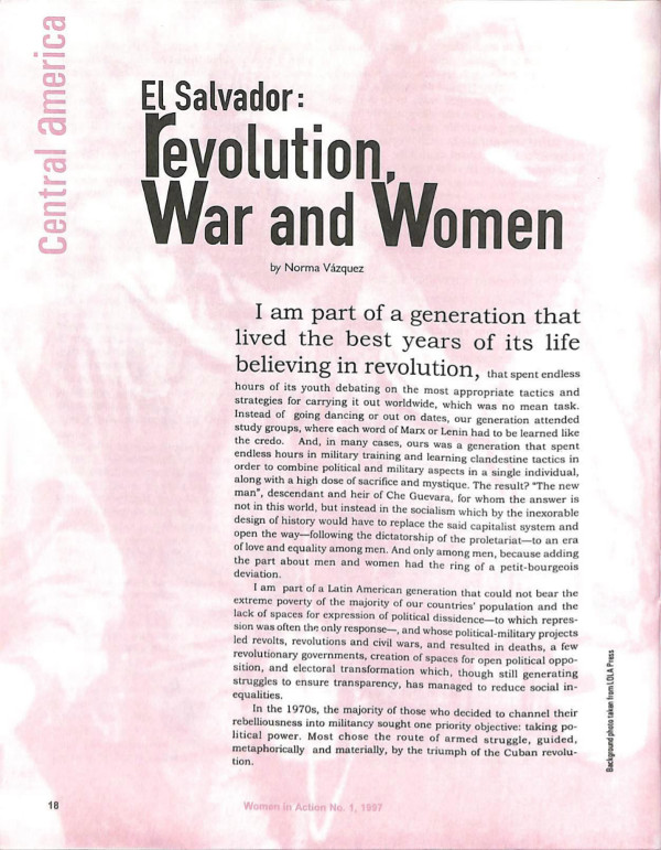 Cover of El Salvador: revolution, war and women