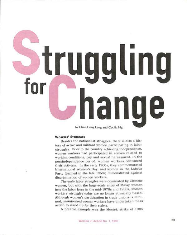 Cover of Struggling for change