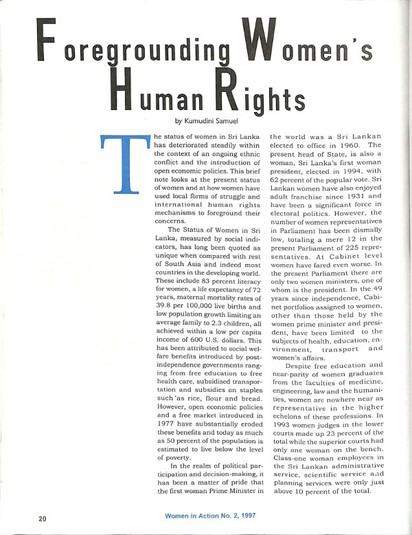 Cover of Foregrounding women's human rights