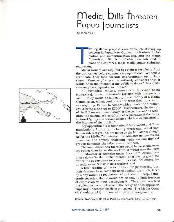 Cover of Media bills threatens Papua journalists