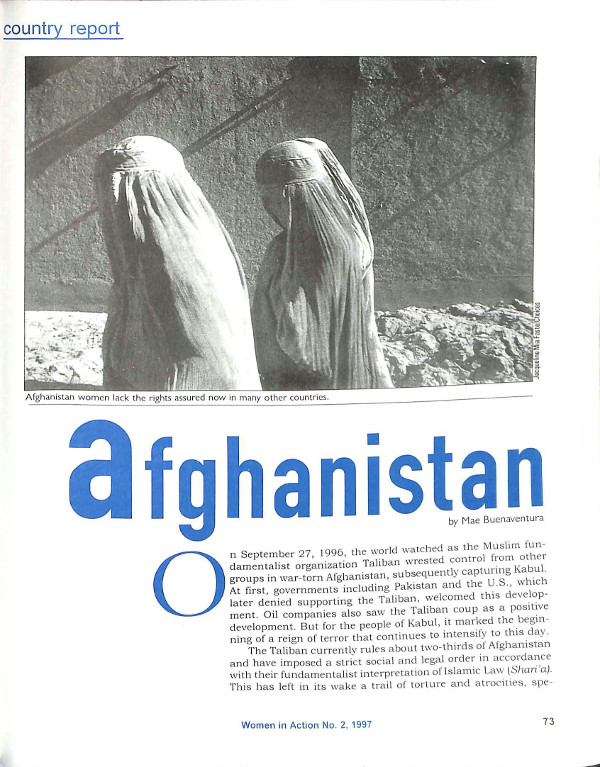 Cover of Country report: Afghanistan