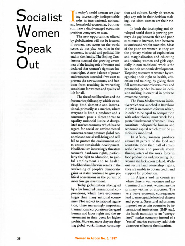 Cover of Socialist Women Speak Out