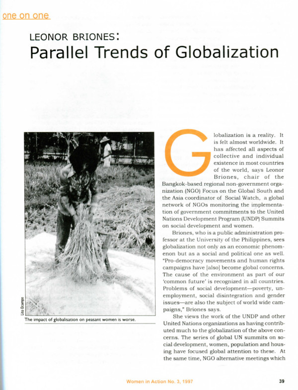 Cover of Leonor Briones: Parallel Trends of Globalization