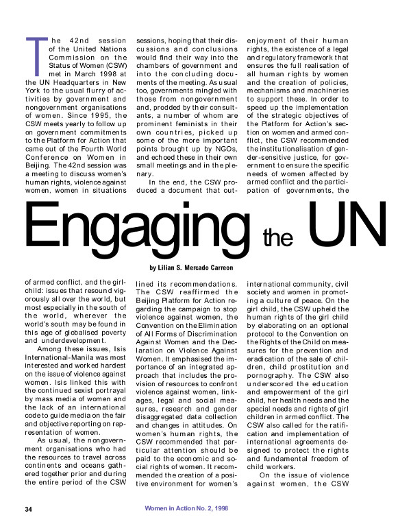 Cover of Engaging the UN