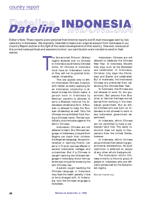 Cover of Dateline Indonesia