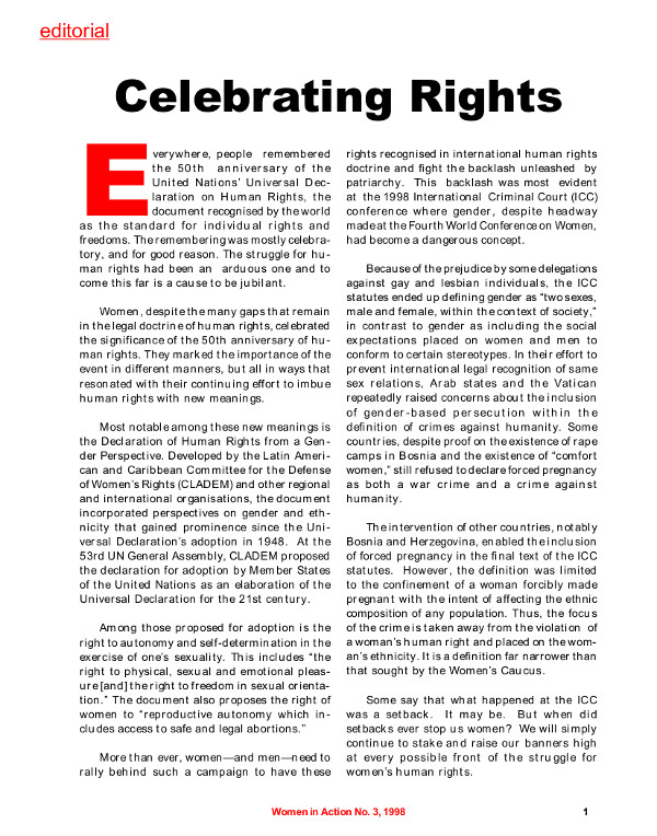 Cover of Celebrating Rights (editorial)