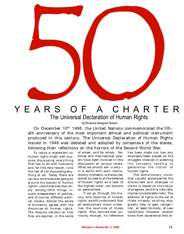 Cover of Fifty Years of a charter: the Universal Declaration of Human Rights