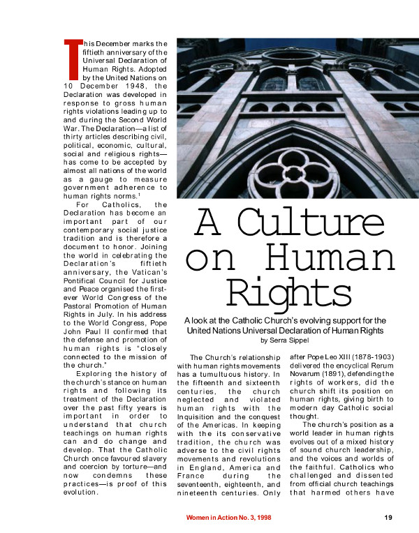 Cover of A Culture on human rights