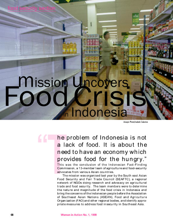 Cover of Mission uncovers food crisis in Indonesia