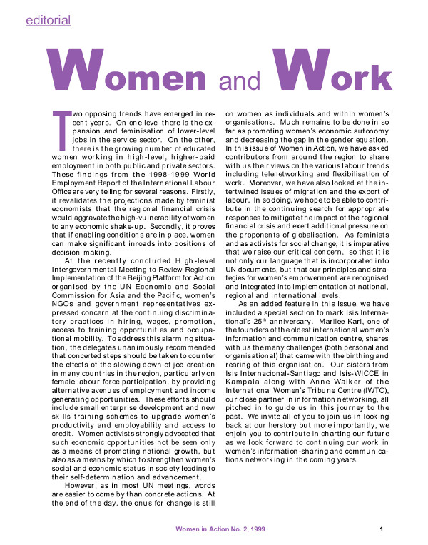 Cover of Women and Work