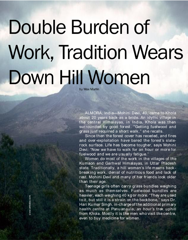 Cover of Double Burden of Work, Tradition Wears Down Hill Women