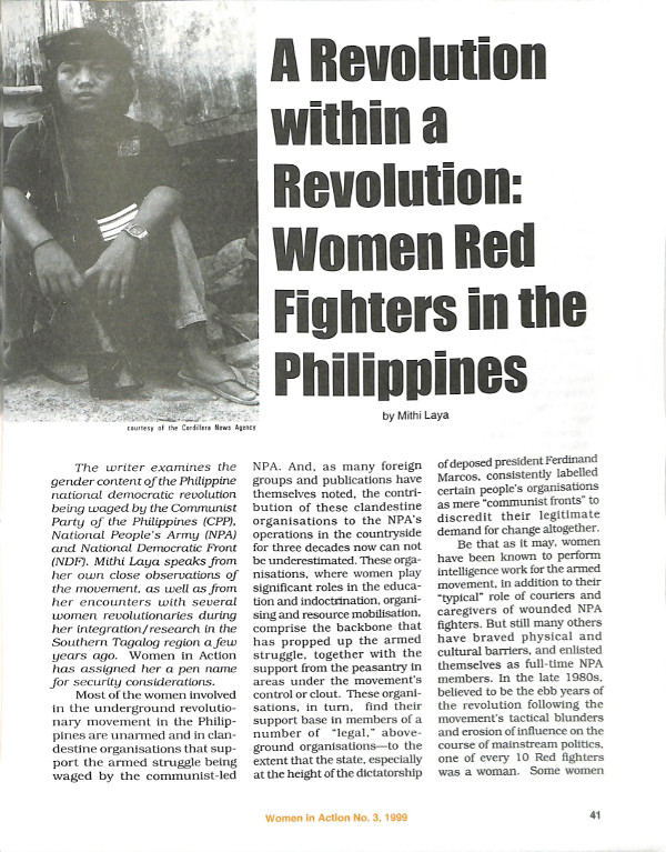 Cover of A revolution within a revolution: women red fighters in the Philippines