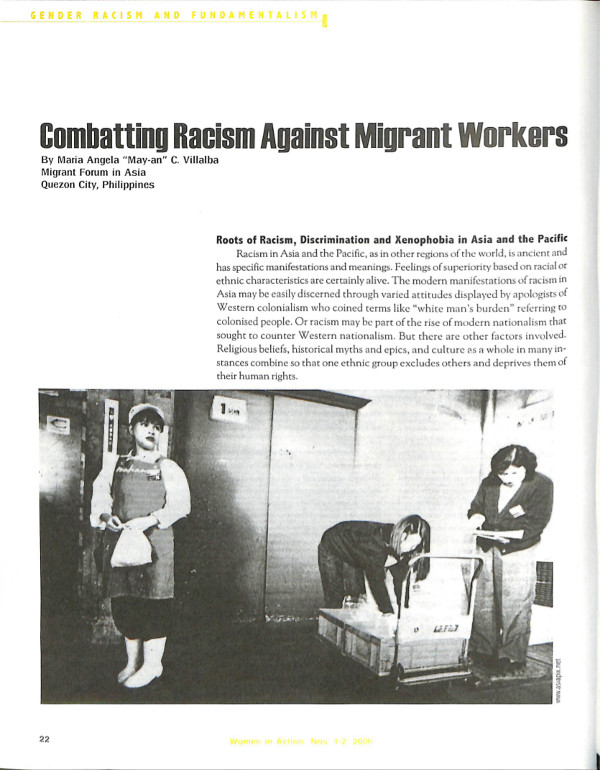 Cover of Combatting Racism Against Migrant Worker