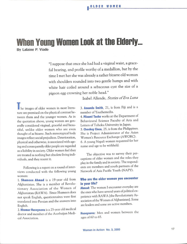 Cover of When Young Women Look at the Elderly...