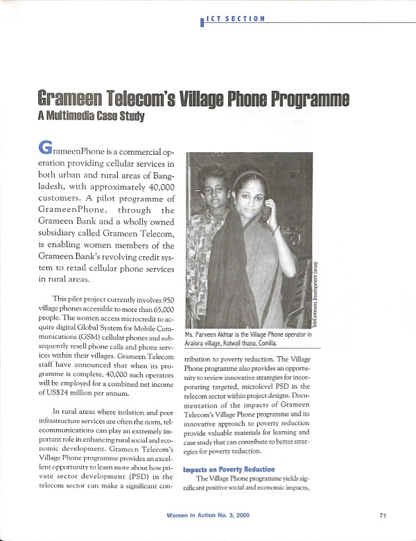 Cover of Grameen Telecom's Village Phone Programme