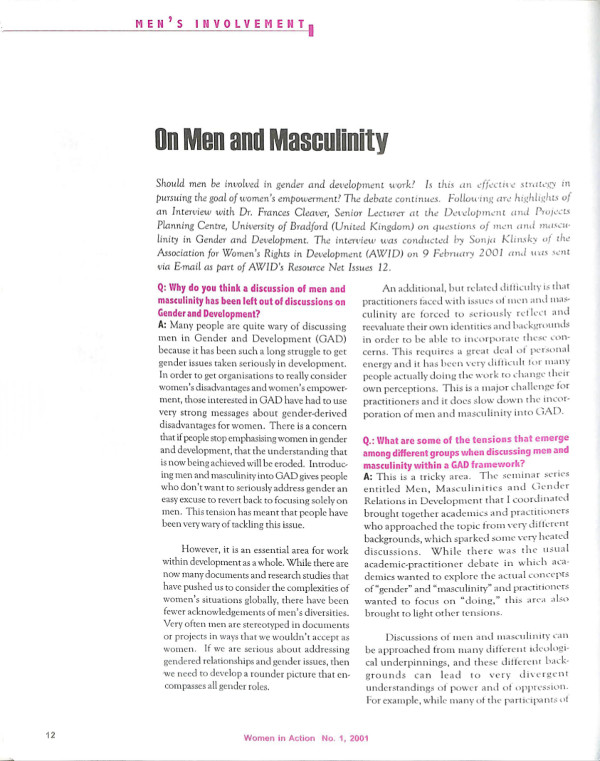 Cover of On Men and Masculinity