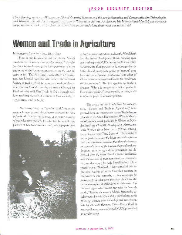 Cover of Women and Trade in Agriculture