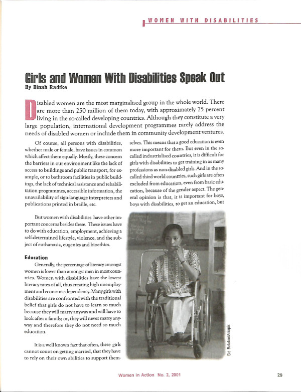 Cover of Girls and Women With Disabilities Speak Out