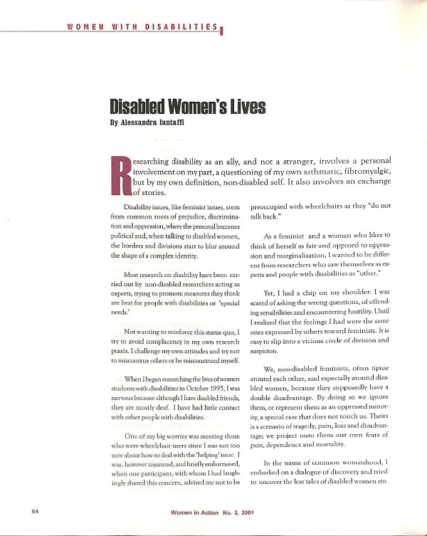 Cover of Disabled Women's Lives