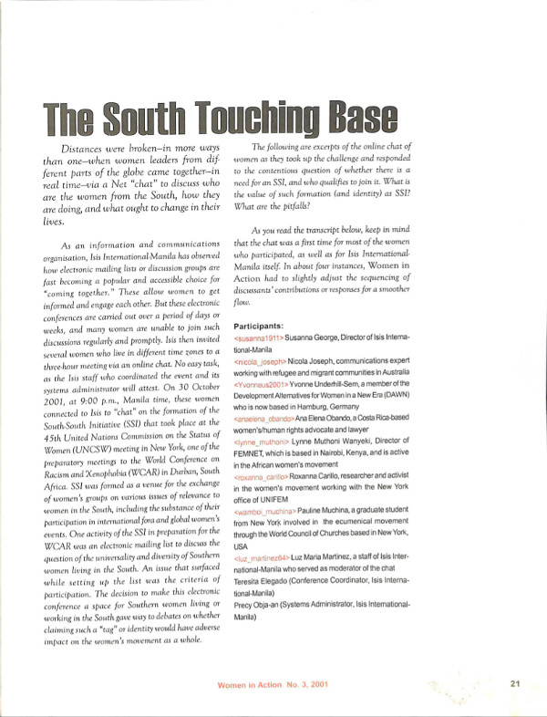 Cover of The South Touching Base