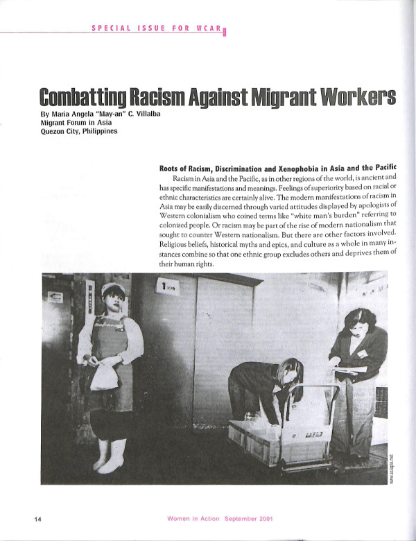 Cover of Combatting Racism Against Migrant Workers