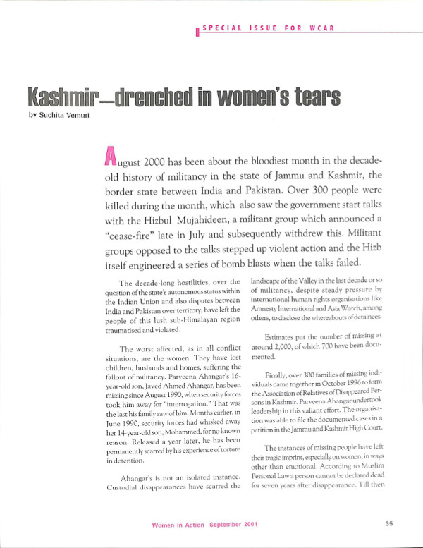 Cover of Kashmir-drenched in women's tears