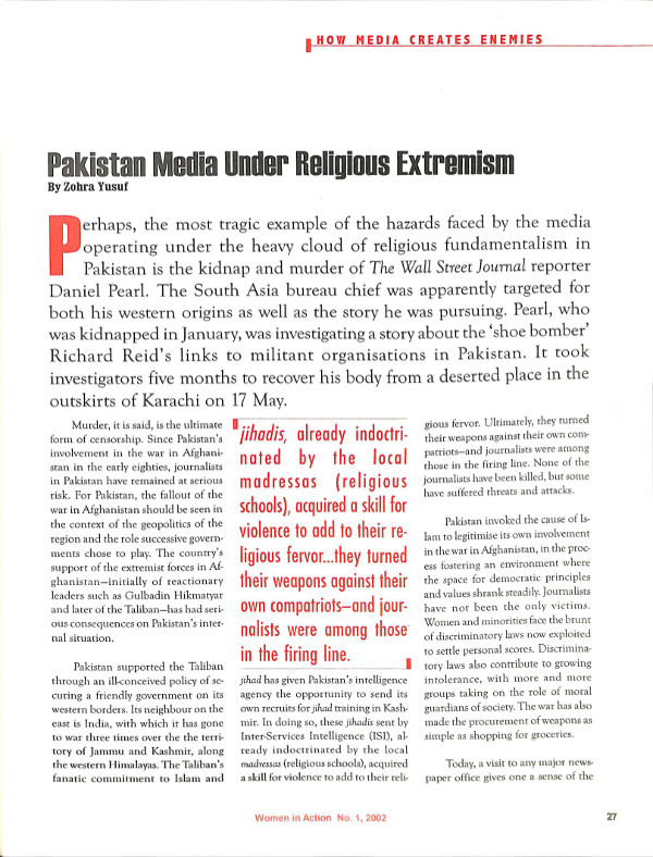 Cover of Pakistan Media Under Religious Extremism