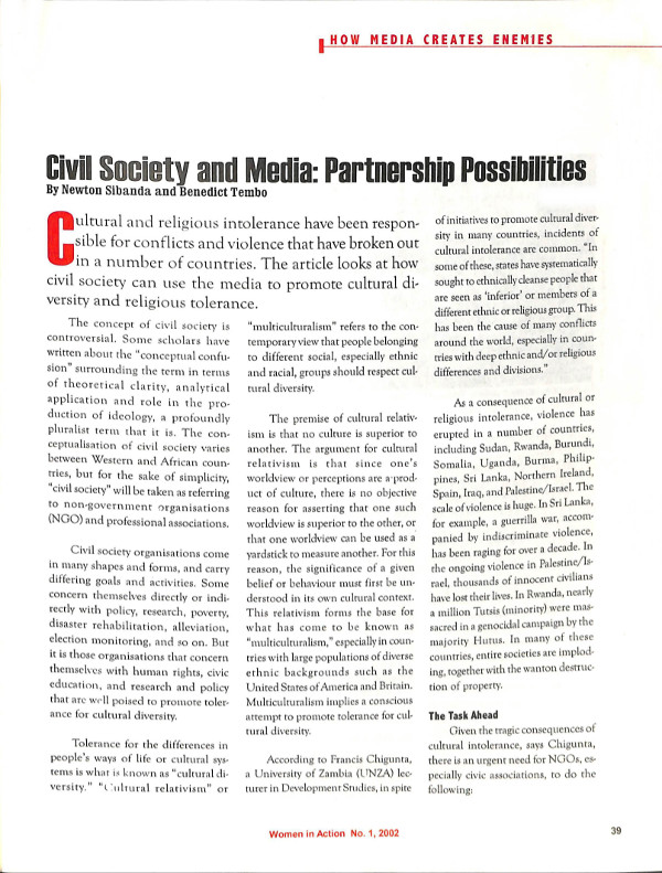 Cover of Civil Society and Media: Partnership Possibiiities